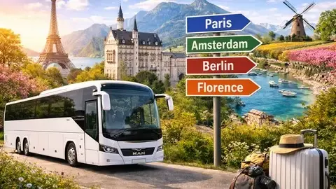Destinations de voyage en autocar au départ de la Belgique