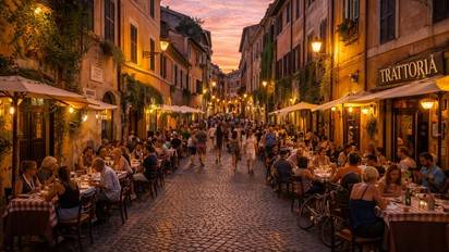 Ruelles pittoresques et ambiance chaleureuse du quartier de Trastevere à Rome