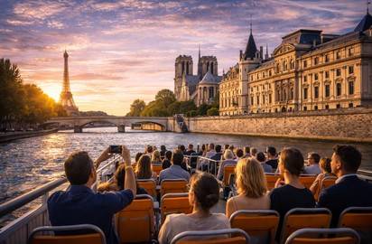 Croisière sur la Seine, vue sur les monuments emblématiques de Paris