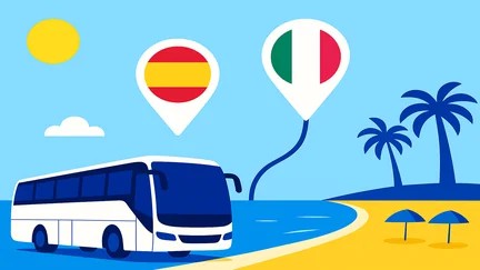 Navettes régulières en autocar Belgique, Espagne et Italie